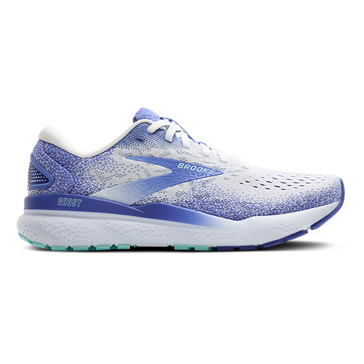 Brooks Ghost 16 - White - Amparo Blue - Limpet Shell