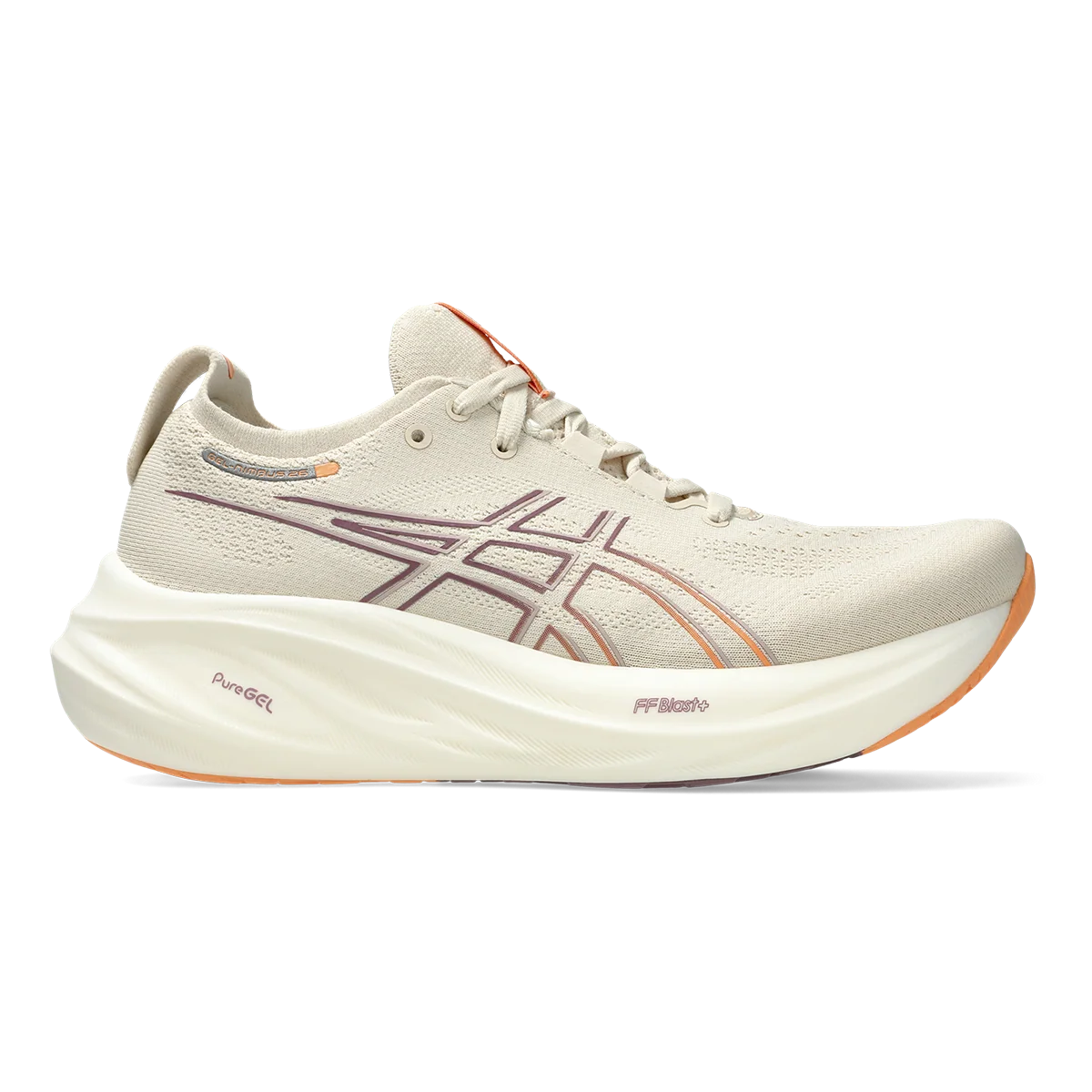 Asics Gel Nimbus 26 - Oatmeal - Faded Orange