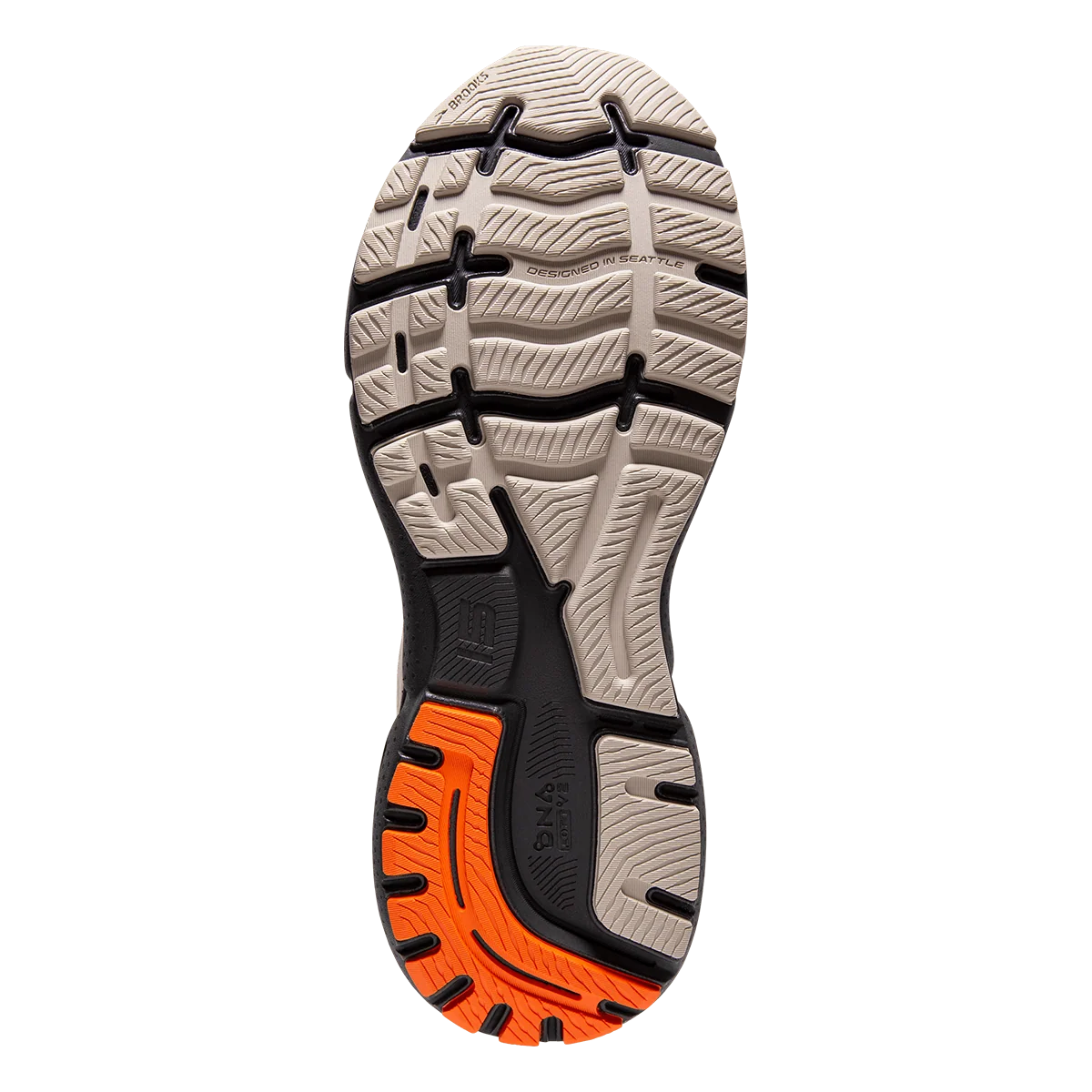 Brooks Ghost 15 - White Sand - Red Orange - Blue