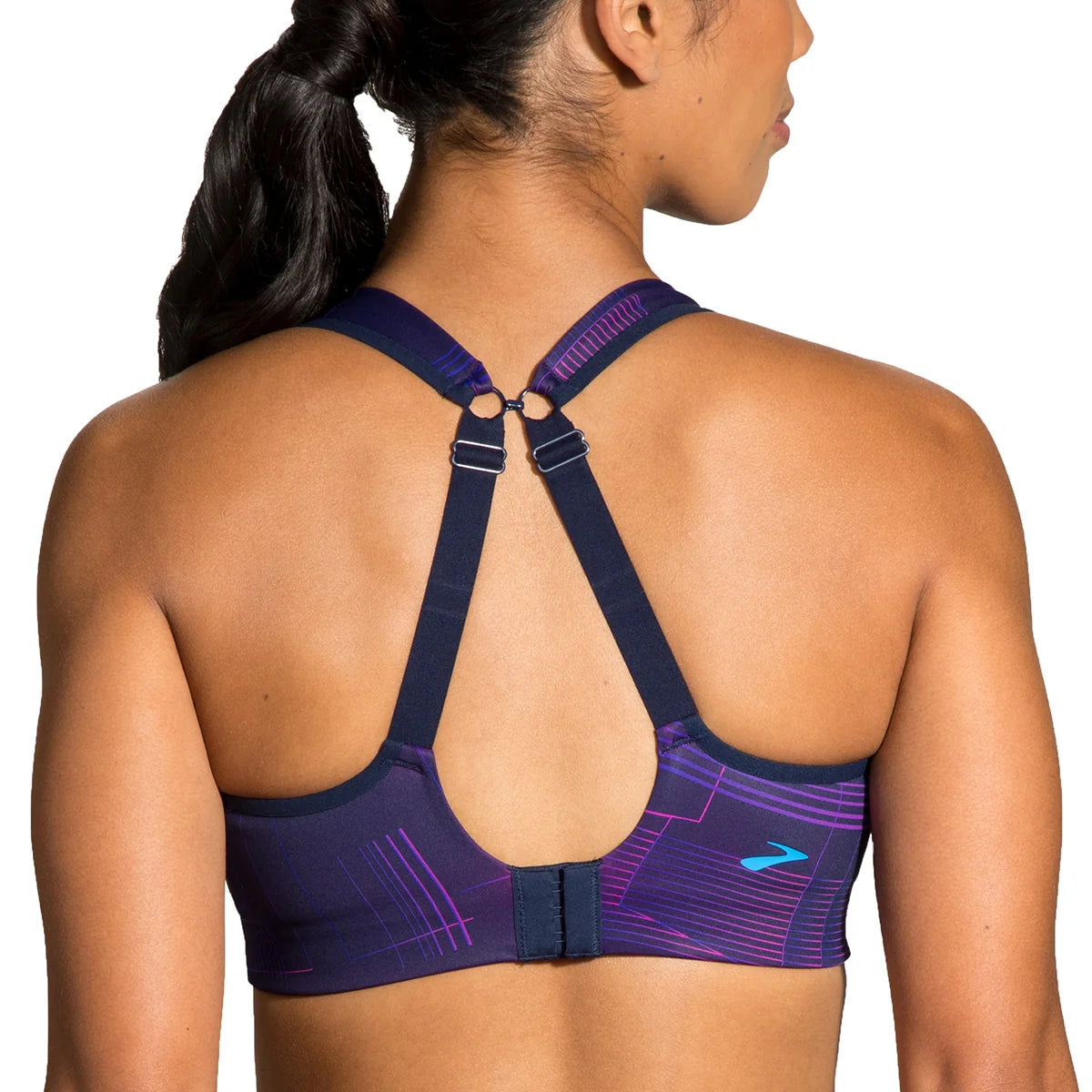 Brooks Drive Convertible Run Bra - Matrix Navy Print