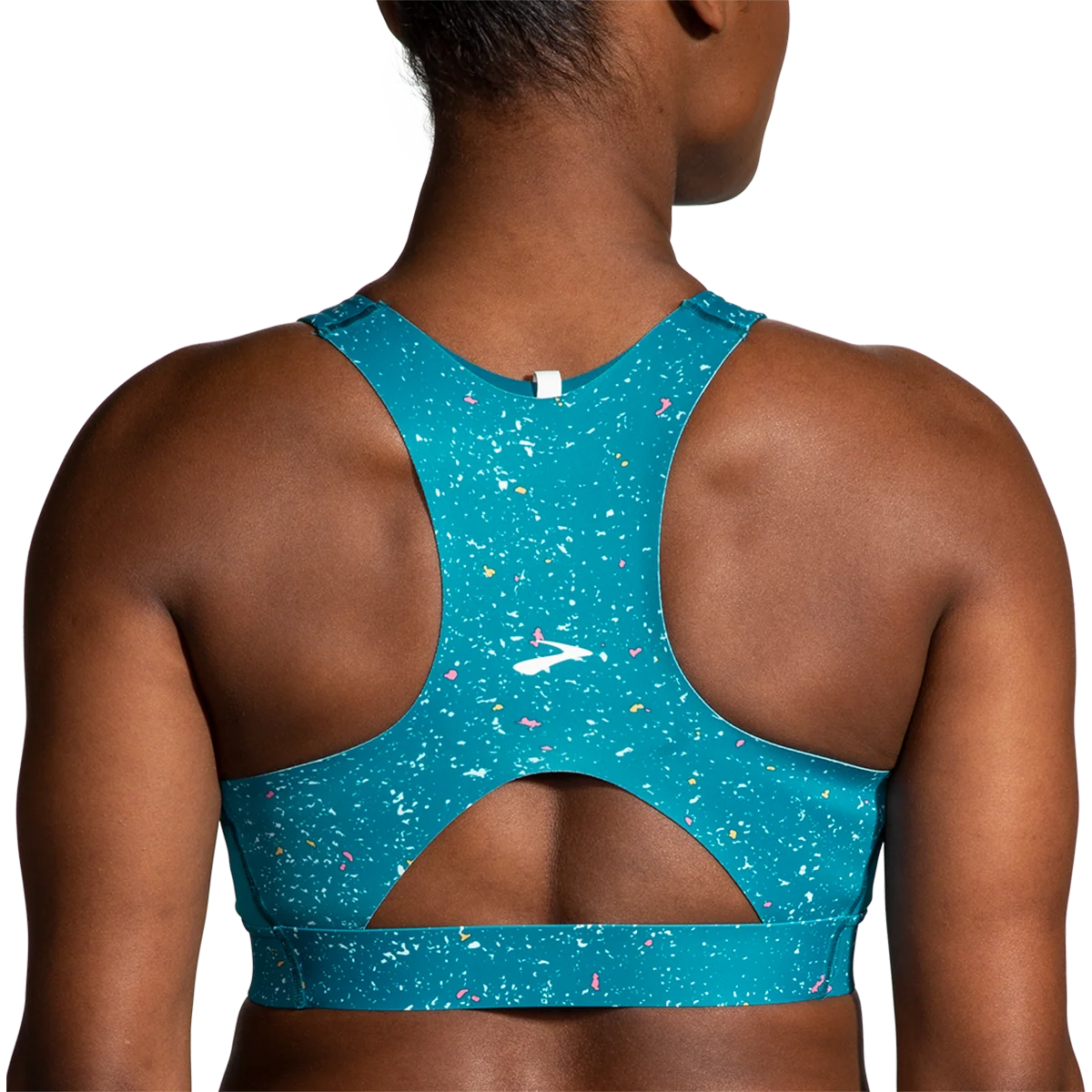 Brooks Drive 3 Pocket Run Bra - Lagoon Speckle Print