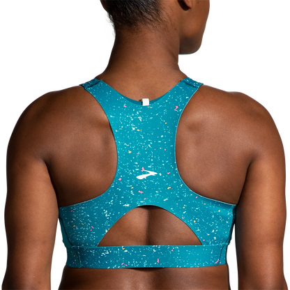 Brooks Drive 3 Pocket Run Bra - Lagoon Speckle Print