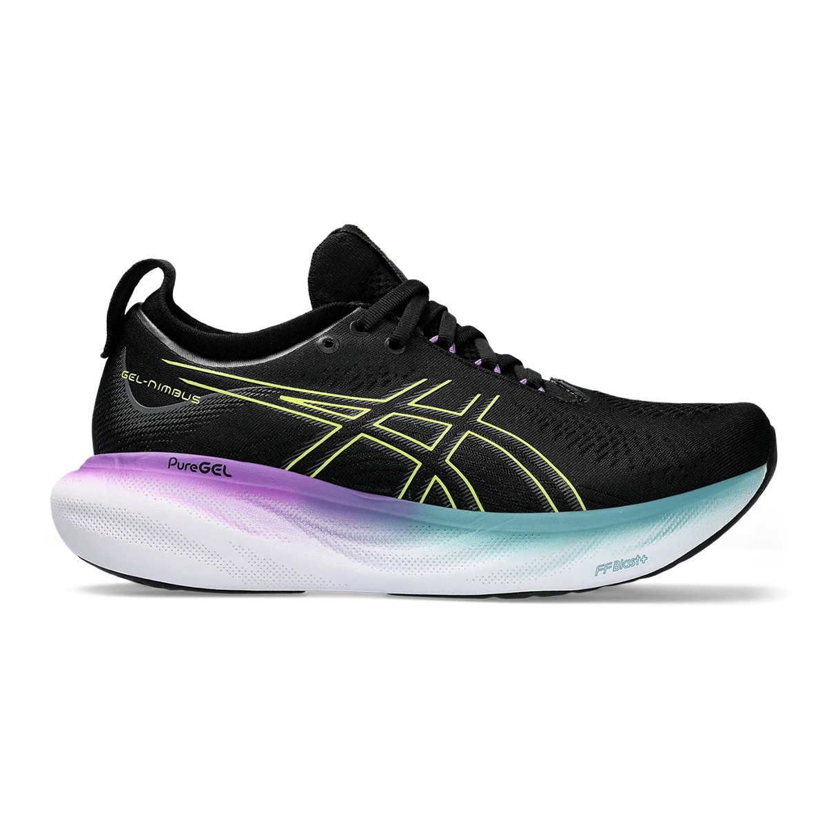 Asics Gel Nimbus 25 - Black - Glow Yellow