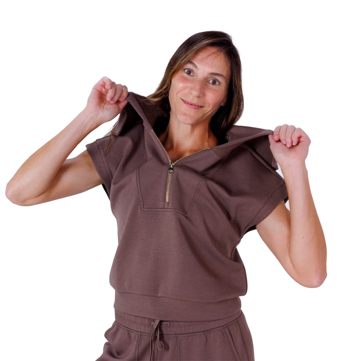 F2R Softlite Shortsleeve 1/2 Zip W Oversized Collar