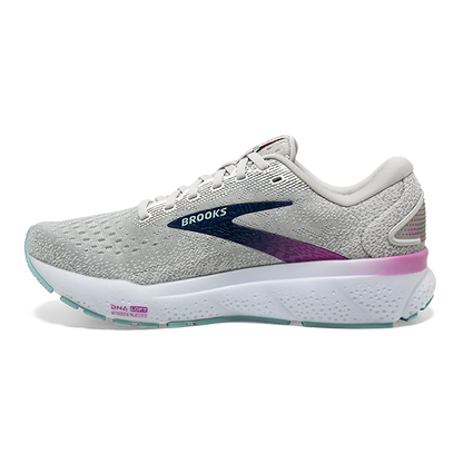 Brooks Ghost 16 - White - Grey - Estate Blue