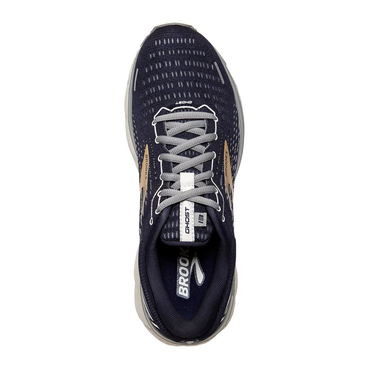 Brooks Ghost 13 - Peacoat - Grey - Gold