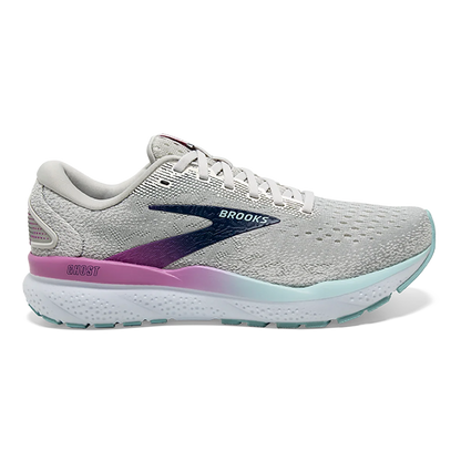 Brooks Ghost 16 - White - Grey - Estate Blue