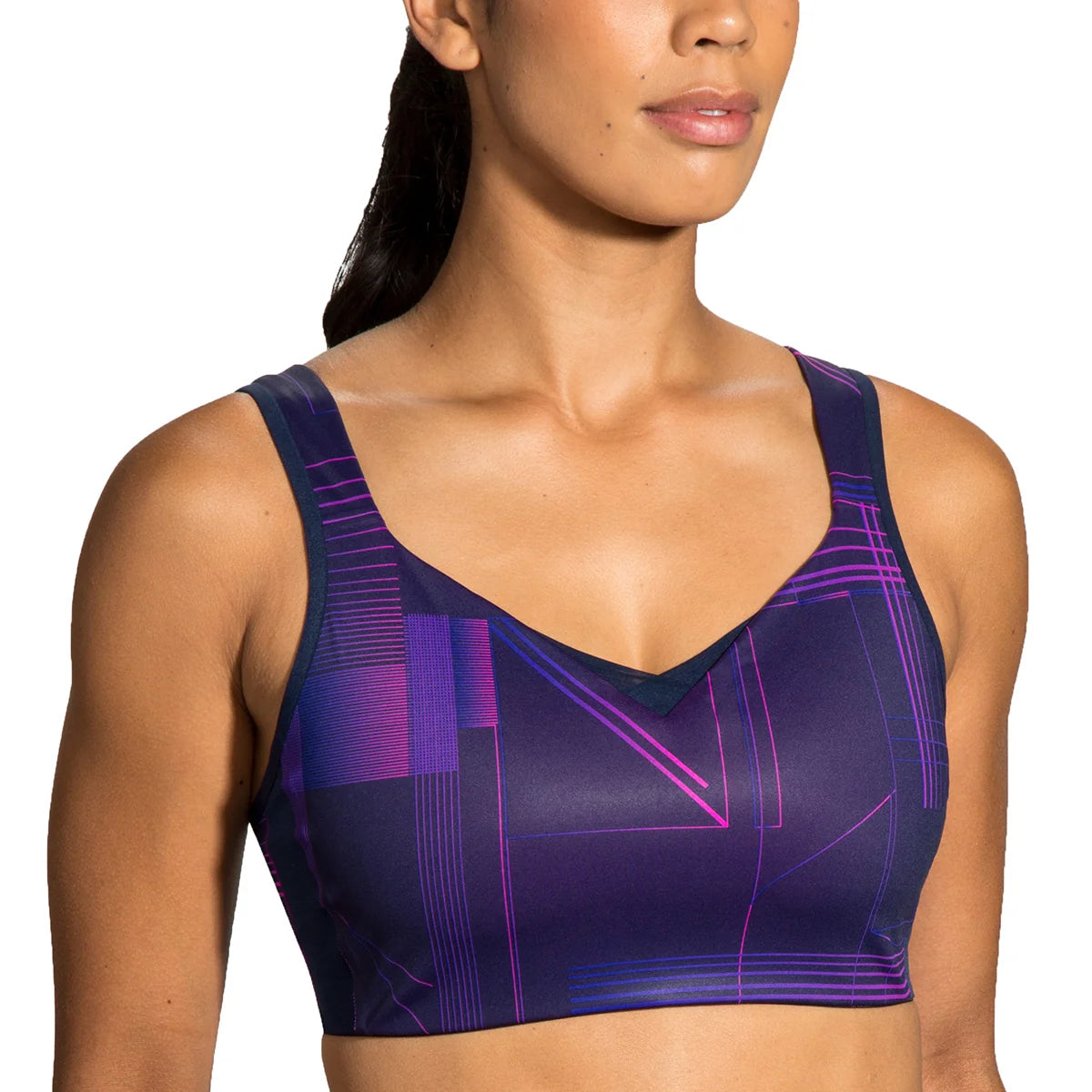Brooks Drive Convertible Run Bra - Matrix Navy Print