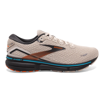 Brooks Ghost 15 - White Sand - Red Orange - Blue