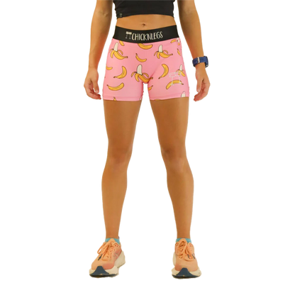 ChicknLegs 3" Compression Shorts Pink Bananas