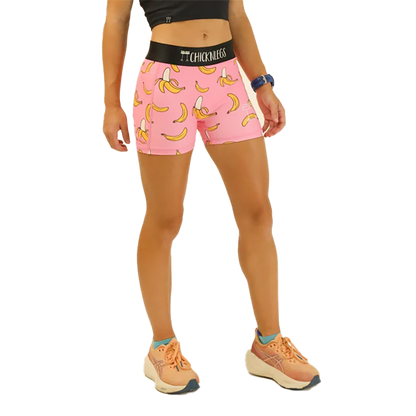 ChicknLegs 3" Compression Shorts Pink Bananas