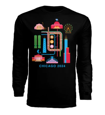 Commonwealth Unisex Chicago Marathon Landmark Long Sleeve Tech Tee