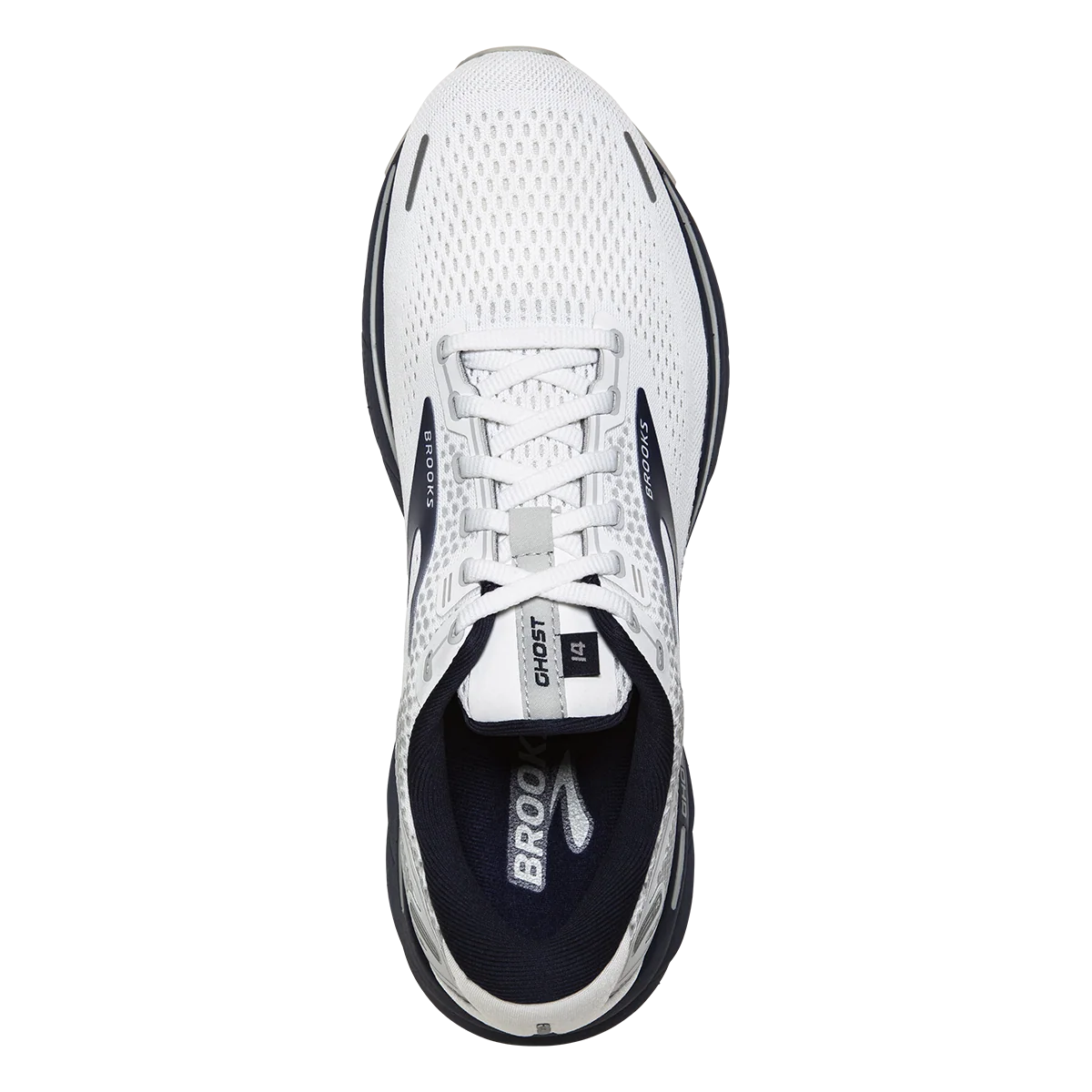 Brooks Ghost 14 - White - Grey - Navy