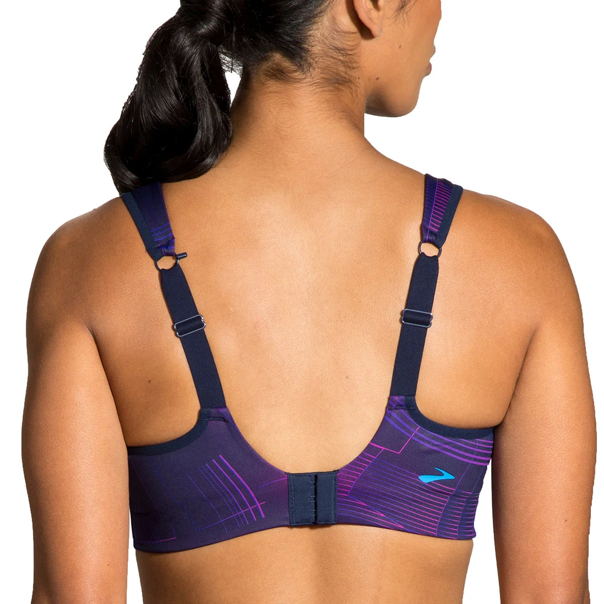 Brooks Drive Convertible Run Bra - Matrix Navy Print