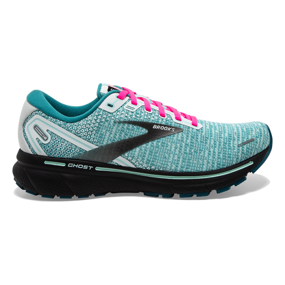Brooks Ghost 14 - White - Black - Blue Light
